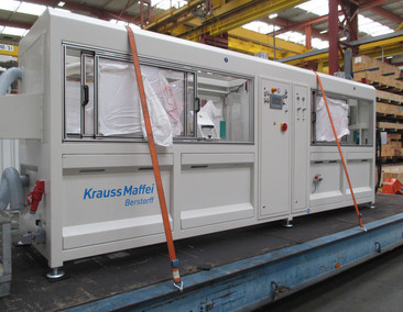KRAUSS MAFFEI Zweiraupenabzug mit angebauter Säge KM-AS 25/1200XS